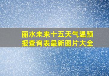 丽水未来十五天气温预报查询表最新图片大全