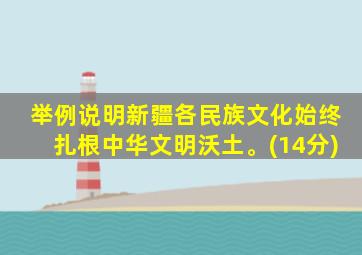 举例说明新疆各民族文化始终扎根中华文明沃土。(14分)