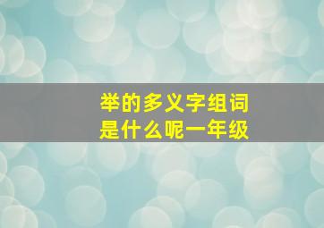 举的多义字组词是什么呢一年级