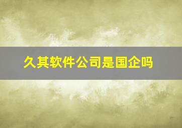 久其软件公司是国企吗