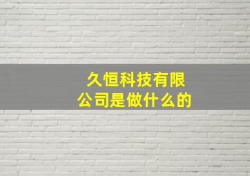 久恒科技有限公司是做什么的