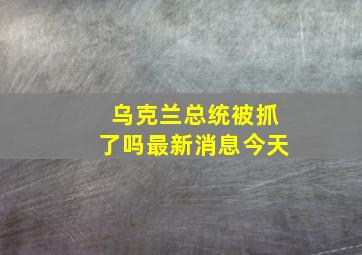 乌克兰总统被抓了吗最新消息今天