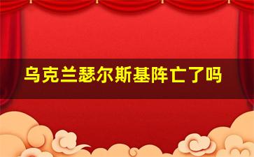 乌克兰瑟尔斯基阵亡了吗