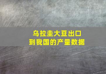 乌拉圭大豆出口到我国的产量数据