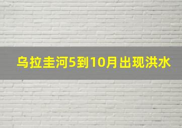 乌拉圭河5到10月出现洪水