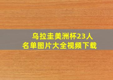 乌拉圭美洲杯23人名单图片大全视频下载