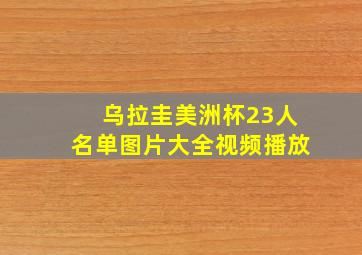 乌拉圭美洲杯23人名单图片大全视频播放