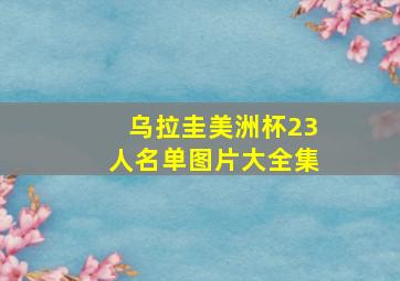 乌拉圭美洲杯23人名单图片大全集