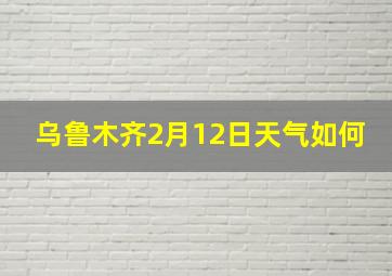 乌鲁木齐2月12日天气如何