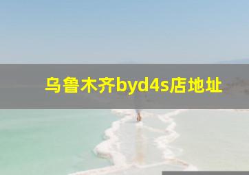 乌鲁木齐byd4s店地址