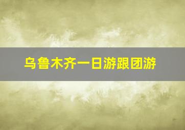 乌鲁木齐一日游跟团游