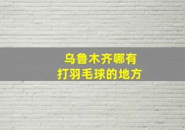 乌鲁木齐哪有打羽毛球的地方