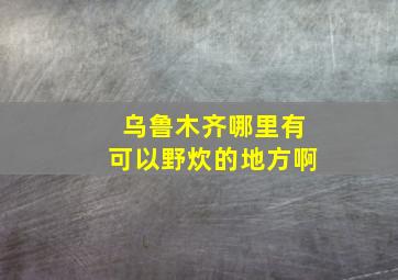 乌鲁木齐哪里有可以野炊的地方啊