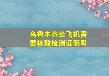 乌鲁木齐坐飞机需要核酸检测证明吗