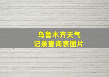 乌鲁木齐天气记录查询表图片