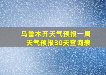 乌鲁木齐天气预报一周天气预报30天查询表