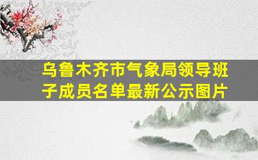 乌鲁木齐市气象局领导班子成员名单最新公示图片