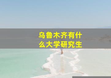 乌鲁木齐有什么大学研究生