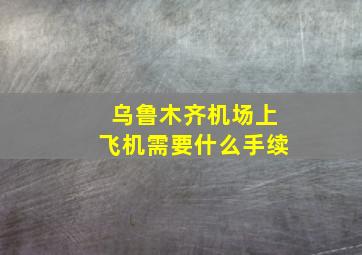 乌鲁木齐机场上飞机需要什么手续