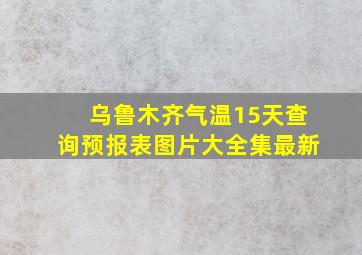 乌鲁木齐气温15天查询预报表图片大全集最新