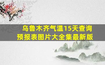 乌鲁木齐气温15天查询预报表图片大全集最新版