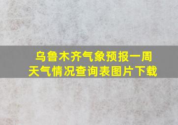 乌鲁木齐气象预报一周天气情况查询表图片下载