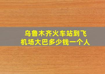 乌鲁木齐火车站到飞机场大巴多少钱一个人