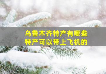 乌鲁木齐特产有哪些特产可以带上飞机的