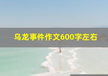 乌龙事件作文600字左右