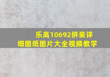 乐高10692拼装详细图纸图片大全视频教学