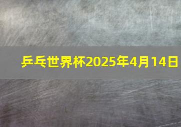 乒乓世界杯2025年4月14日