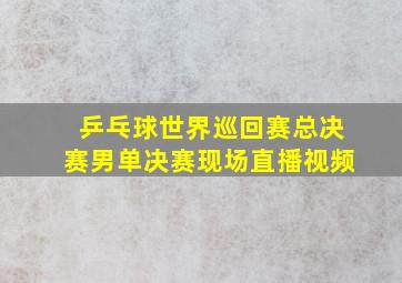 乒乓球世界巡回赛总决赛男单决赛现场直播视频