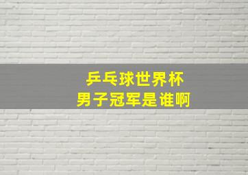 乒乓球世界杯男子冠军是谁啊