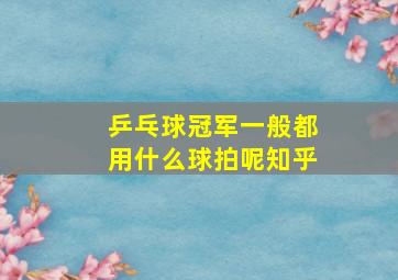 乒乓球冠军一般都用什么球拍呢知乎