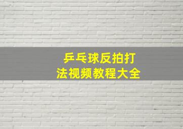 乒乓球反拍打法视频教程大全