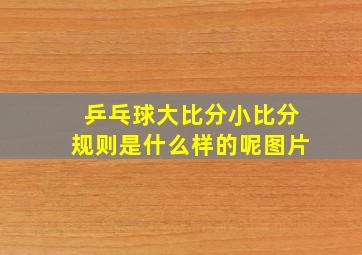 乒乓球大比分小比分规则是什么样的呢图片