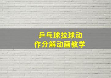 乒乓球拉球动作分解动画教学