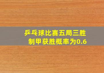 乒乓球比赛五局三胜制甲获胜概率为0.6