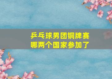 乒乓球男团铜牌赛哪两个国家参加了