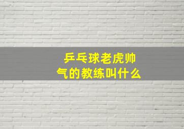 乒乓球老虎帅气的教练叫什么