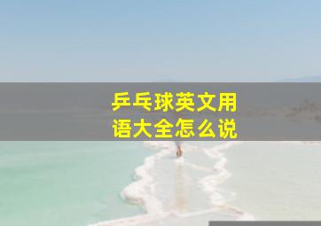 乒乓球英文用语大全怎么说