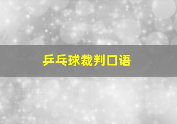 乒乓球裁判口语