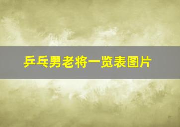 乒乓男老将一览表图片