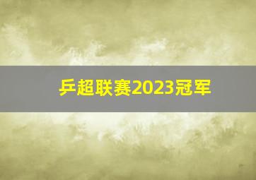 乒超联赛2023冠军