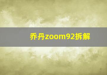 乔丹zoom92拆解