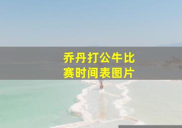 乔丹打公牛比赛时间表图片