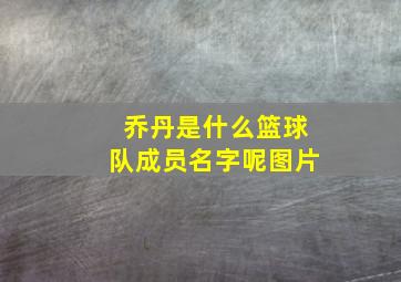 乔丹是什么篮球队成员名字呢图片