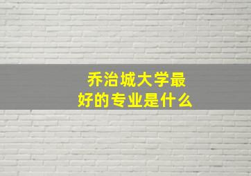 乔治城大学最好的专业是什么