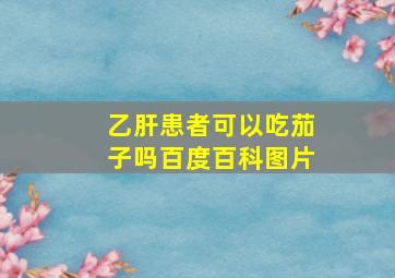 乙肝患者可以吃茄子吗百度百科图片