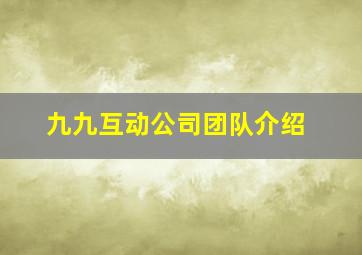 九九互动公司团队介绍